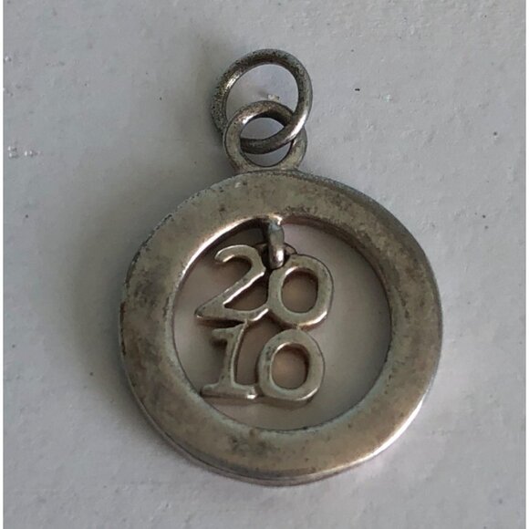YEAR 2010 Sterling Silver Charm Round Dangle - Picture 1 of 4
